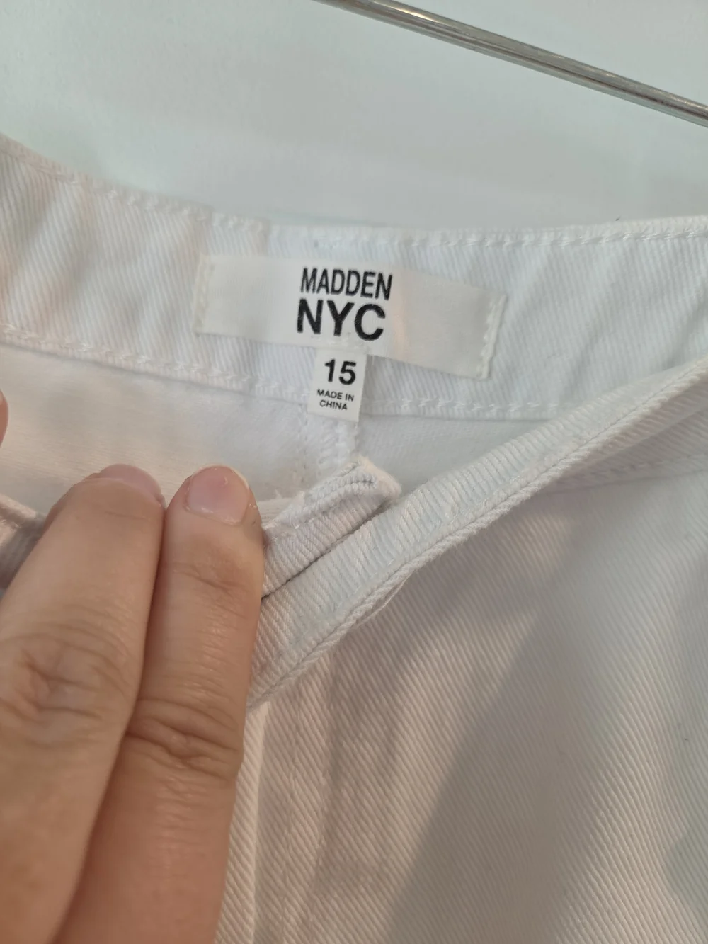 Madden Nyc Plus Size Distressed White Denim Shorts Size 15